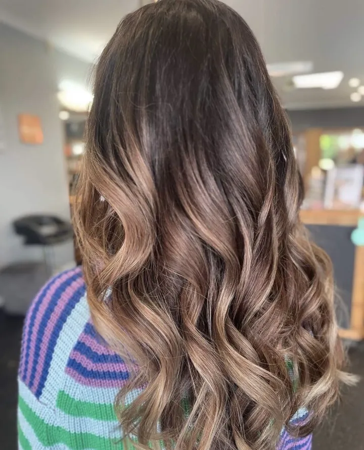 Brunette caramel balayage