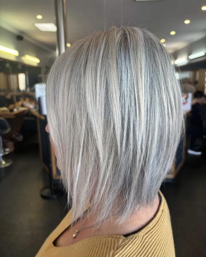 Silver blonde bob